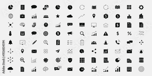 Photos Universal business icon set for marketing finance and data visualization featuri