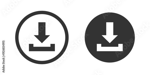 Simple flat download vector icon install symbol