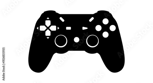 Black Silhouette of Gaming Controller Device.