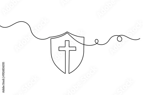 Health icon in a continuous one line drawing with minimalist style isolated on white background