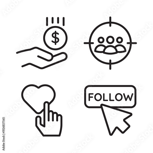 SEO and Digital Marketing Line Icon Collection 07