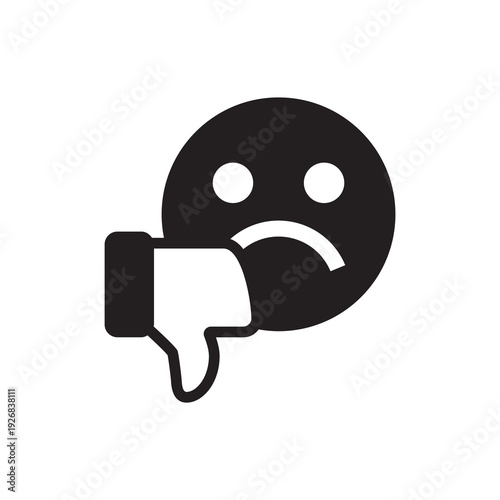 Dislike Thumb Down and Negative Review Solid Icon