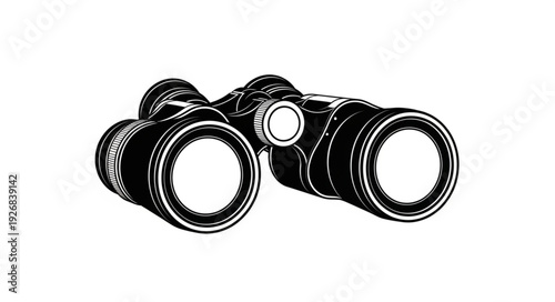 Detailed illustration of binoculars, perfect for observing distant objects and scenes.