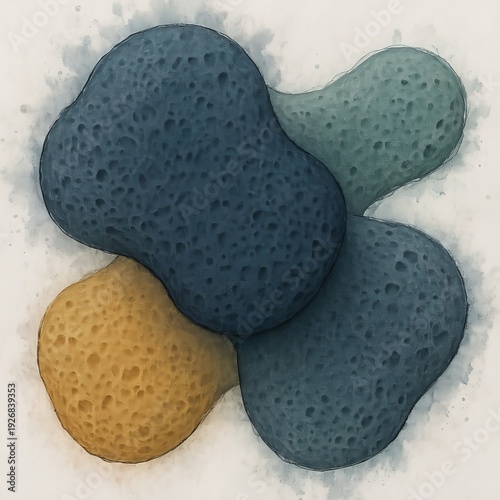 Organic Blobs Sponge the blobs and use swabs for the edges and s