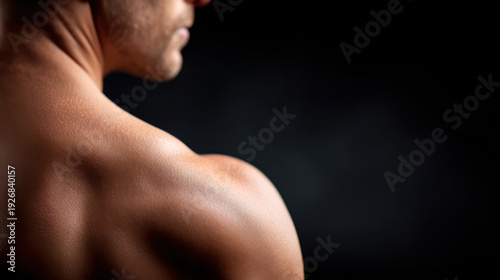 Male shoulder neck muscle skin fitness health anatomy