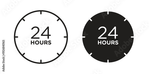 24 Hour time icon. Perfect for app and web interfaces, marketing, etc.