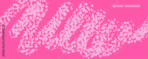 Bright pink abstract background with soft pink speckled brush strokes and grunge texture. Vibrant trendy backdrop for banners, posters, social media, packaging, covers, and modern layouts, ads, web.