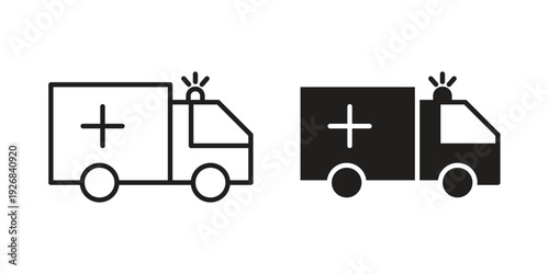 Ambulance icon. Perfect for app and web interfaces, marketing, etc.