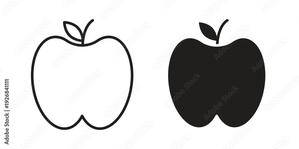 Fototapeta premium Apple icon. Perfect for app and web interfaces, marketing, etc.