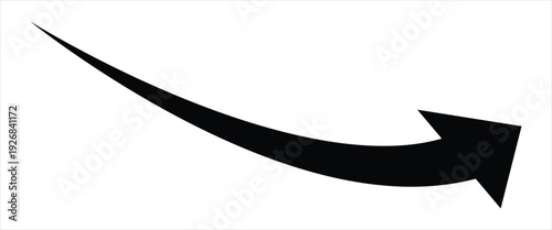 Curved arrow left direction vector sign . Isolated transparent backdrop . black large . big simple icon . 