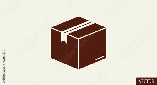 Brown Box with White Packaging Tape.