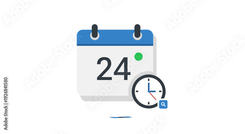 Calendar and Clock Icon Illustration.