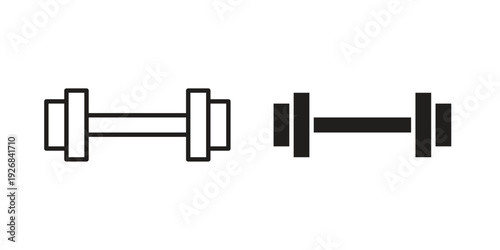 Barbell icon. Perfect for app and web interfaces, marketing, etc.