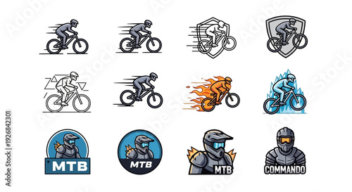 Motorcycle Icons Set Vector Graphics Collection.