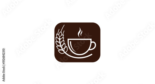 Coffee Cup and Coffee Bean Icon.