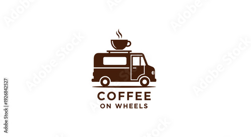 Coffee on Wheels Van Logo Design.