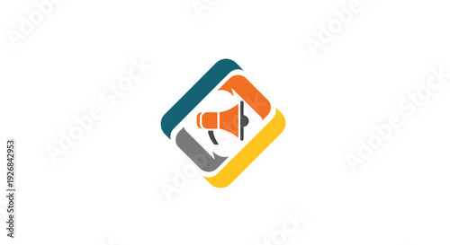 Colorful Megaphone Icon Design Element.