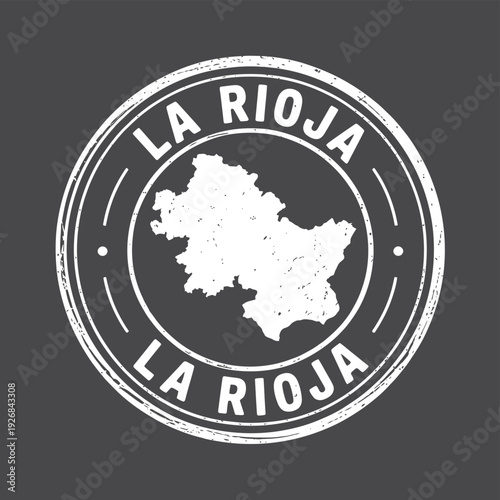 A distressed graphic of la rioja spain with its regional map