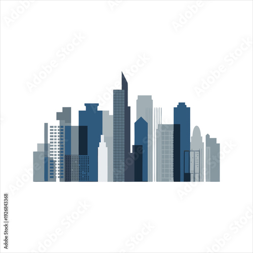 Modern cityscape with sleek skyscrapers and urban landscape