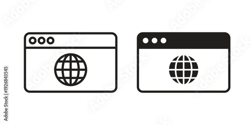 Browser icon. Perfect for app and web interfaces, marketing, etc.