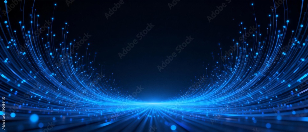 Fototapeta premium Blue light trails in dark background