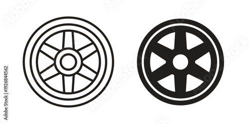 Car wheel icon. Perfect for app and web interfaces, marketing, etc.