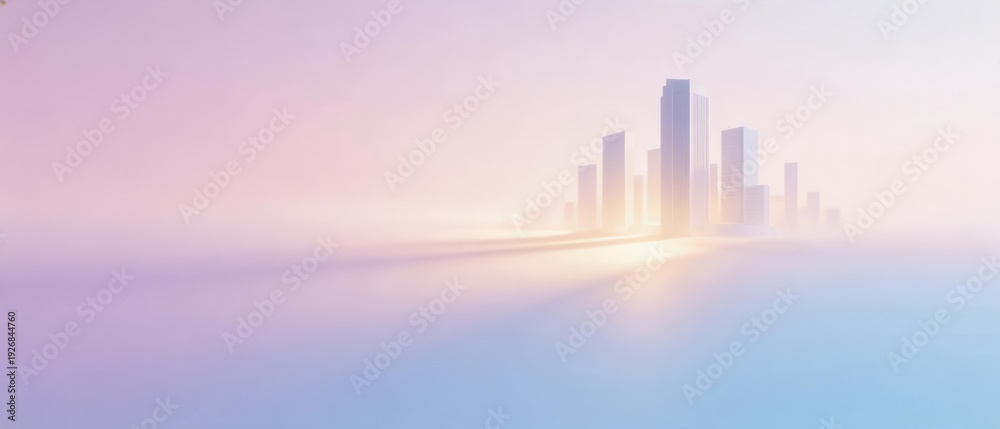 Fototapeta premium Futuristic city in mist