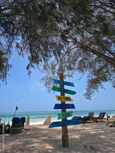 Zanzibar beach, blue ocean