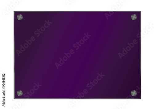 Plaque de verre rectangulaire violette