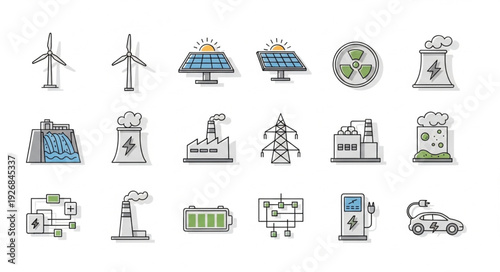 Collection of renewable energy sources and sustainable power generation.