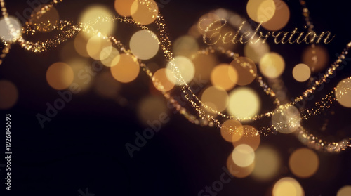Bokeh golden light glitter sparkle abstract celebration festive warm golden bokeh light glitter sparkle abstract celebration background for party