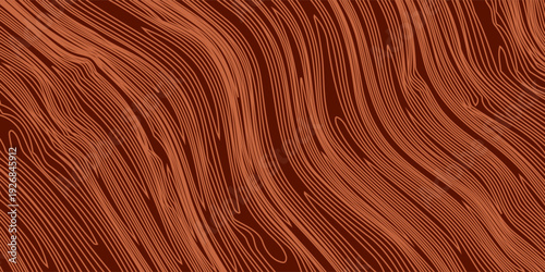 Retro coffee color background. Milk chocolate liquid dessert texture. Wavy swirl candy pattern for poster, cover, banner, pamphlet.