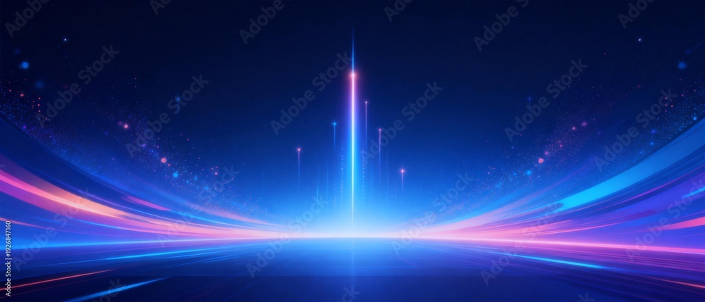 Fototapeta premium Abstract futuristic light beams