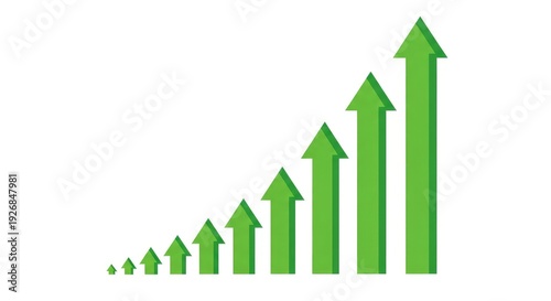 Free Download Green arrows showing upward trend and growth in a simple graphic representation - GFXLoad