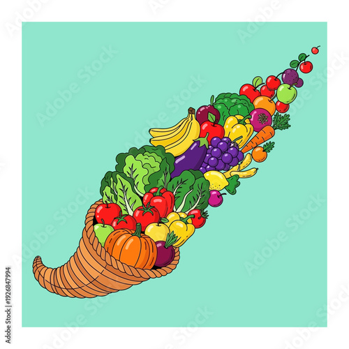 A colorful cornucopia of fruits and vegetables