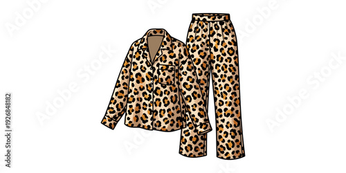 Leopard print matching jacket and pants set for casual wear