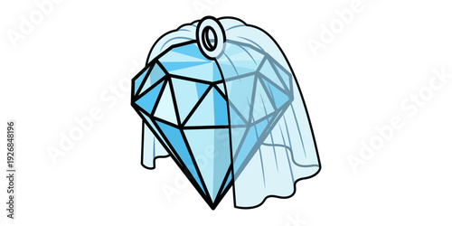 Abstract geometric design resembling a futuristic tent or alien structure with a circular element