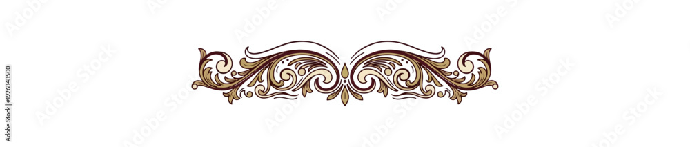 Fototapeta premium Decorative ornament design element on black background