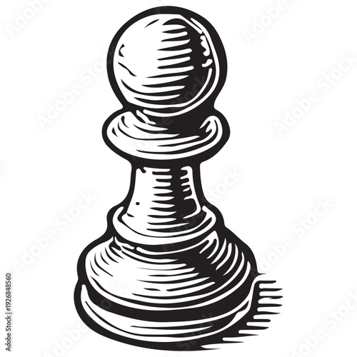 Fallen Chess Pawn Sketch for Game and Strategy Illustration