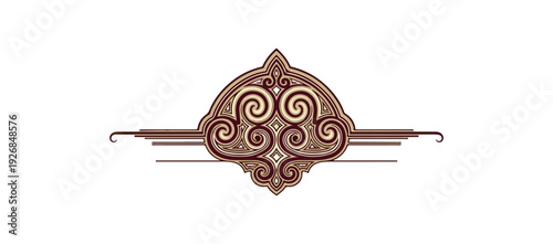 Decorative ornament design element on black background