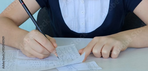 Quadro su tela Writing exams are easy with proper cheat sheet in hands concept