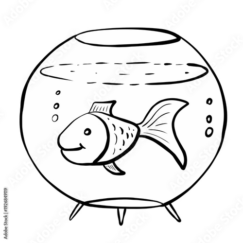 Doodle fish in the aquarium