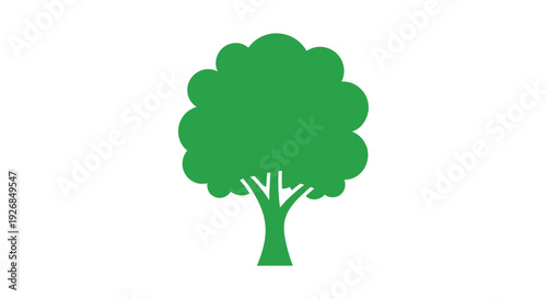 Green Tree Icon Simple Illustration Design.