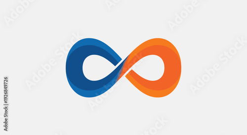 Infinity Symbol Blue Orange Logo Design.