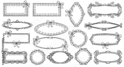Vintage ornate frame borders and oval shapes collection