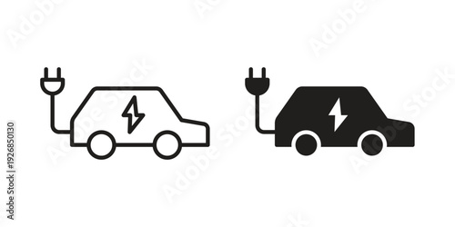 Electric Car icon. Perfect for app and web interfaces, marketing, etc.