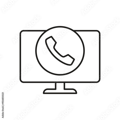 Computer monitor with classic telephone handset receiver