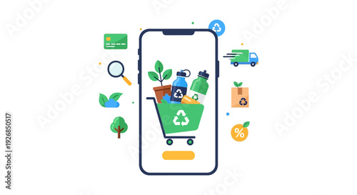 Mobile App for Green Shopping & Sustainable E-commerce: Eco-Friendly Products, Recycling, and Organic Delivery