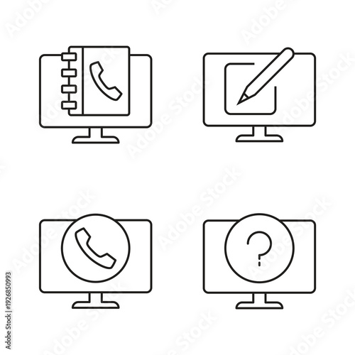Assortment of monitors with communication support signs