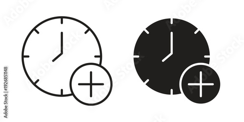 Extra hours icon. Perfect for app and web interfaces, marketing, etc.